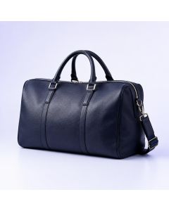Ink Navy Leather Weekender